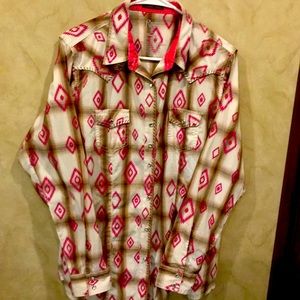 Rock by Wrangler Aztec Western Top - Size XL
